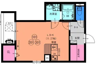 F+style狭山・池尻中1号館【1階】の間取り