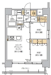 リビオメゾン芝浦【9階】の間取り