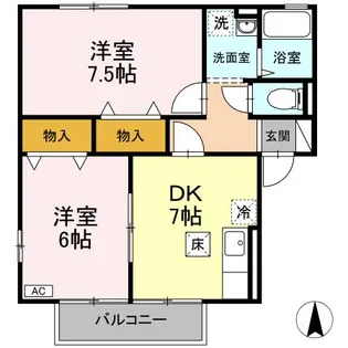 グリーンコートB【1階】の間取り