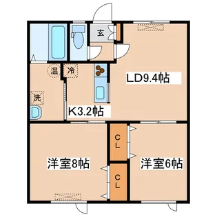 サンローランII【2階】の間取り
