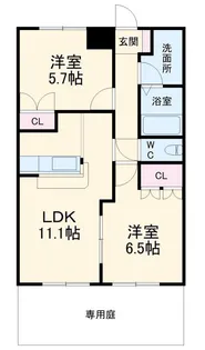 グランディール K&M【1階】の間取り