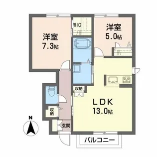 ランドマーク戸ノ内 E【1階】の間取り