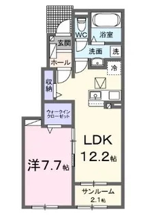 高知県香南市野市町西野【アパート】の間取り