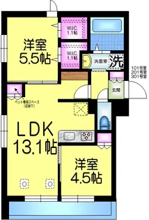 Casa del Sole カーサデルソーレ【2階】の間取り