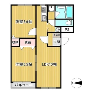 ヒーロー2001【3階】の間取り