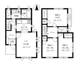 東京都大田区仲池上1【一戸建】の間取り