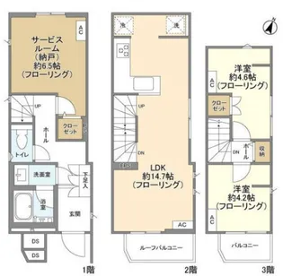 東京都北区東十条5【一戸建】の間取り