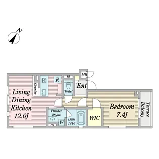 AURA用賀【1階】の間取り