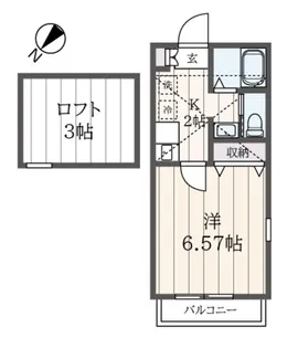 横浜鎌谷フラット【2階】の間取り