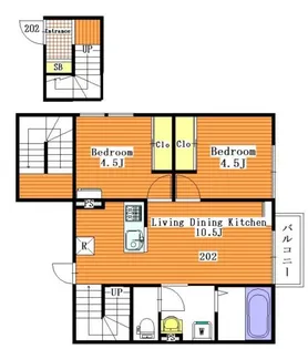 東京都台東区根岸5【アパート】の間取り
