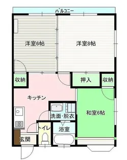 プランシェール黒石野B【2階】の間取り
