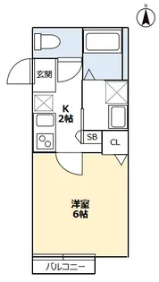 ソレイユ大和田【1階】の間取り