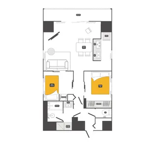 Dash Living Nihonbashi East 2LDK【12階】の間取り