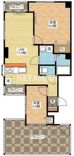 カリーナクアトロピア二【5階】の間取り