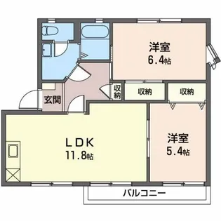 フレグランス牛川A【2階】の間取り