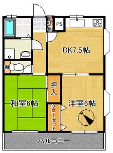プラムハイツ【1階】の間取り