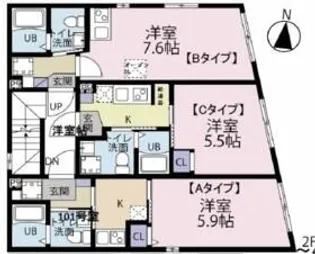 エクシア府中【2階】の間取り