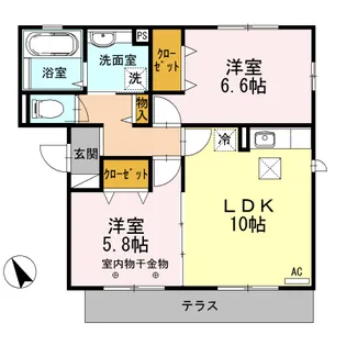FLAT TENJINIIIII【1階】の間取り