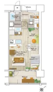 リブレスト三条リバーコート【11階】の間取り