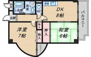 ホープ清風荘【8階】の間取り