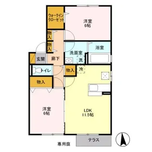 神奈川県相模原市南区下溝【アパート】の間取り