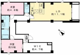 東京都新宿区市谷船河原町【マンション】の間取り
