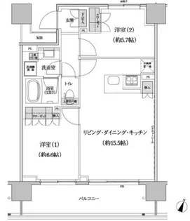 パークハビオ渋谷本町レジデンス【7階】の間取り