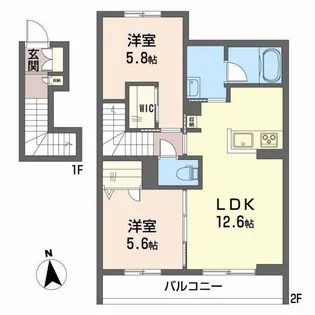 スマイリング桜田B【2階】の間取り