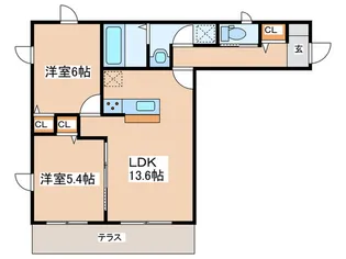 スリーウッド南湖【2階】の間取り