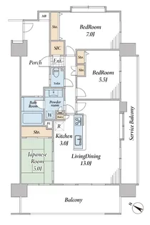 レーベンスクエア川口 フェアリア【2階】の間取り