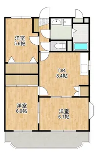 キャスリング岡元【1階】の間取り