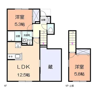 アメニティー伊勢原市東大竹アパート【1階】の間取り