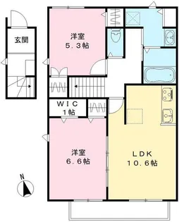 エスポワールB【2階】の間取り