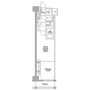 ザ・パークハビオSOHO代々木公園【3階】の間取り