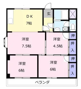 ガーデンヒルズ1号館【1階】の間取り