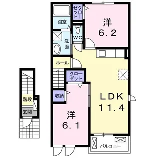 レーヴ・エスポワール【2階】の間取り