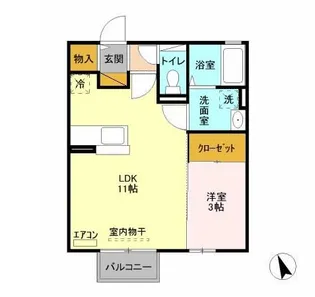 バローネ・イースト【1階】の間取り