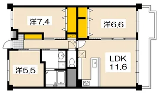 五日市シーサイドハイツ【8階】の間取り