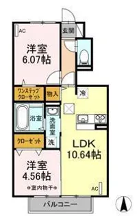 ディアコート富田【1階】の間取り