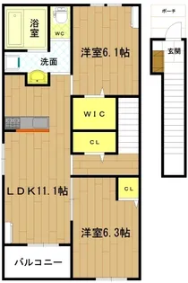 ヴェルスカイ【2階】の間取り
