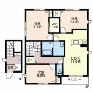 ヴィアパエーゼ【2階】の間取り