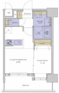 ネストピア東比恵駅前III【4階】の間取り