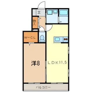 エバーグリーン【3階】の間取り