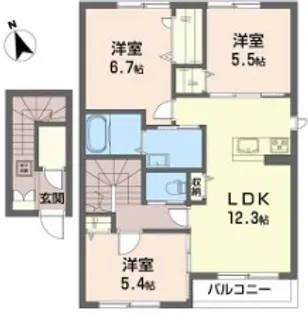 ヘリオス IA【2階】の間取り
