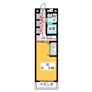 シティフラット中村【4階】の間取り