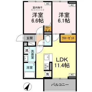 フラクタス湘南茅ヶ崎【2階】の間取り
