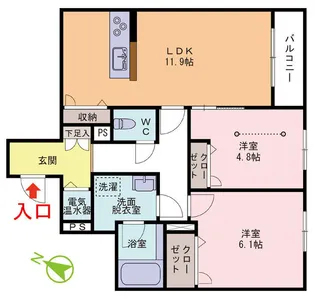 ライムグリーン【3階】の間取り