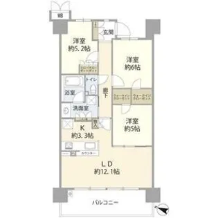 ひばりが丘フィールズ1番街【6階】の間取り