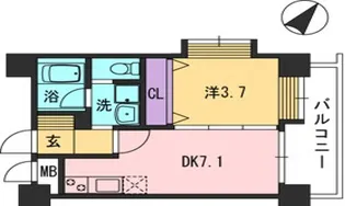 コンダクト福岡東【6階】の間取り