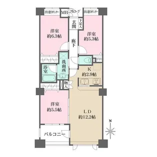 アボリアスコート笹塚ウエスト【7階】の間取り